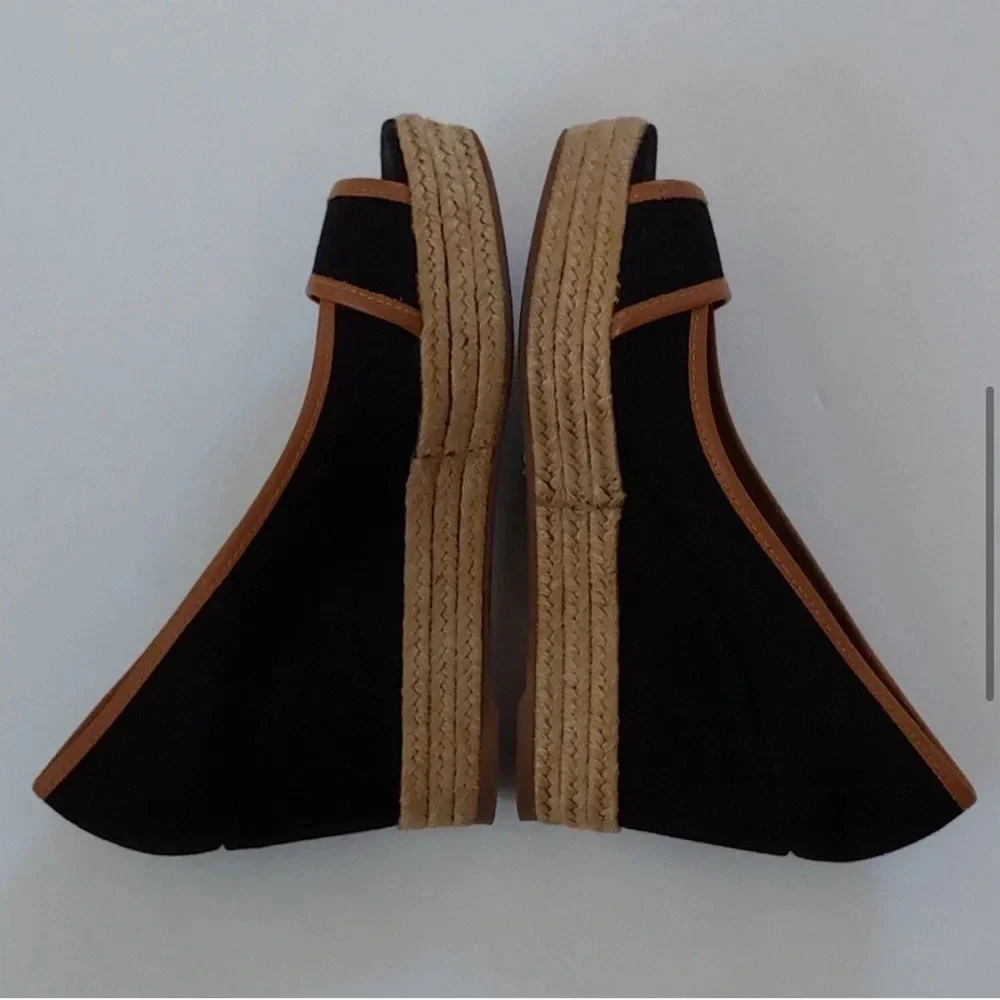 Tory Burch‎ Majorca Espadrilles Peep Toe Wedge- Size 8.5